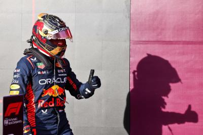 Sprint winner Max Verstappen (NLD) Red Bull Racing celebrates in parc ferme. Formula 1 World Championship, Rd 19, United