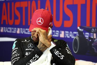 Lewis Hamilton (GBR) Mercedes AMG F1 in the post Sprint FIA Press Conference. Formula 1 World Championship, Rd 19, United