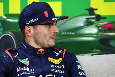 Max Verstappen (NLD) Red Bull Racing in the post qualifying FIA Press Conference. Formula 1 World Championship, Rd 21,