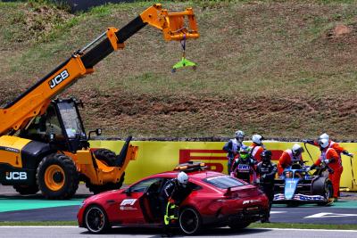Esteban Ocon (FRA) Alpine F1 Team A523 crashed in Sprint Shootout. Formula 1 World Championship, Rd 21, Brazilian Grand