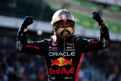 Race winner Max Verstappen (NLD) Red Bull Racing celebrates in parc ferme. Formula 1 World Championship, Rd 21, Brazilian