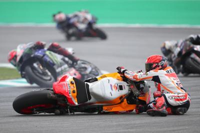 Marc Marquez crash, Tissot sprint race, MotoGP, Malaysia MotoGP, 11 November