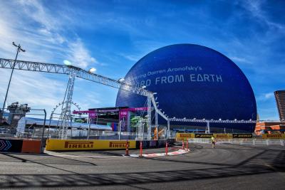 Circuit atmosphere - track detail - Sphere. Formula 1 World Championship, Rd 22, Las Vegas Grand Prix, Las Vegas, Nevada,