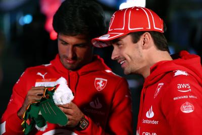 (L to R): Carlos Sainz Jr (ESP) Ferrari and Charles Leclerc (MON) Ferrari. Formula 1 World Championship, Rd 22, Las Vegas