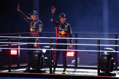 (L to R): Max Verstappen (NLD) Red Bull Racing and Sergio Perez (MEX) Red Bull Racing - Opening Ceremony. Formula 1 World
