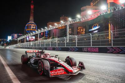 Kevin Magnussen (DEN) Haas VF-23. Formula 1 World Championship, Rd 22, Las Vegas Grand Prix, Las Vegas, Nevada, USA,