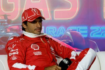Carlos Sainz Jr (ESP) Ferrari in the post qualifying FIA Press Conference. Formula 1 World Championship, Rd 22, Las Vegas