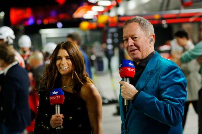 (L to R): Danica Patrick (USA) Sky Sports F1 Presenter and Martin Brundle (GBR) Sky Sports Commentator on the grid.