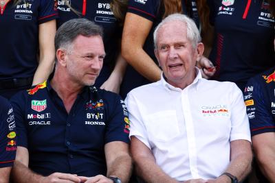 (L to R): Christian Horner (GBR) Red Bull Racing Team Principal and Dr Helmut Marko (AUT) Red Bull Motorsport Consultant at