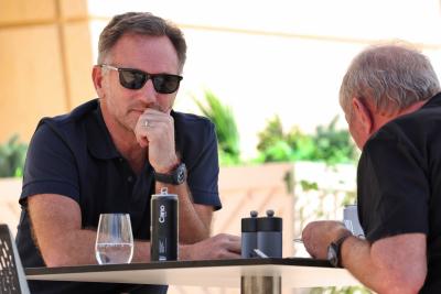 (L to R): Christian Horner (GBR) Red Bull Racing Team Principal with Dr Helmut Marko (AUT) Red Bull Motorsport Consultant.
