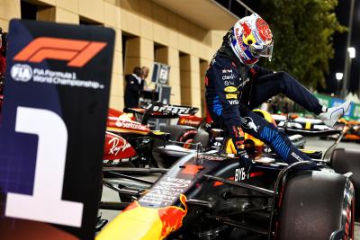 Pole sitter Max Verstappen (NLD) Red Bull Racing RB20 in qualifying parc ferme. Formula 1 World Championship, Rd 1,