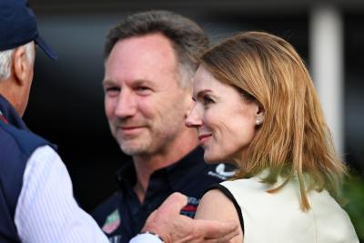 Geri Horner (GBR) Singer with her husband Christian Horner (GBR) Red Bull Racing Team Principal. Formula 1 World