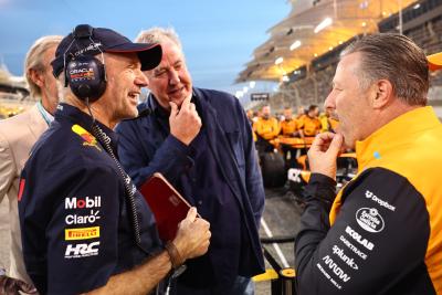 (L to R): Adrian Newey (GBR) Red Bull Racing Chief Technical Officer with Jeremy Clarkson (GBR) and Zak Brown (USA) McLaren