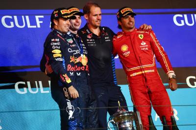 Sergio Perez (MEX), Red Bull Racing Max Verstappen (NLD), Red Bull Racing Carlos Sainz Jr (ESP), Scuderia Ferrari Formula