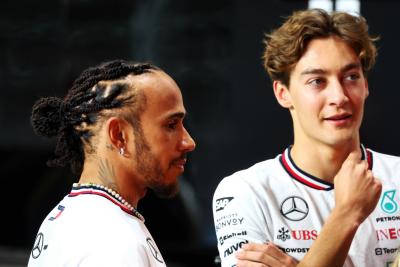(L to R): Lewis Hamilton (GBR) Mercedes AMG F1 and George Russell (GBR) Mercedes AMG F1. Formula 1 World Championship, Rd