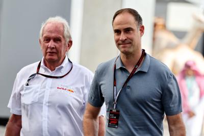 Oliver Mintzlaff (GER) Red Bull Managing Director (Right) with Dr Helmut Marko (AUT) Red Bull Motorsport Consultant.