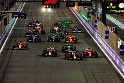Max Verstappen (NLD) Red Bull Racing RB20 leads at the start of the race. Formula 1 World Championship, Rd 2, Saudi