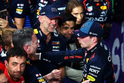 Race winner Max Verstappen (NLD) Red Bull Racing in parc ferme with Adrian Newey (GBR) Red Bull Racing Chief Technical