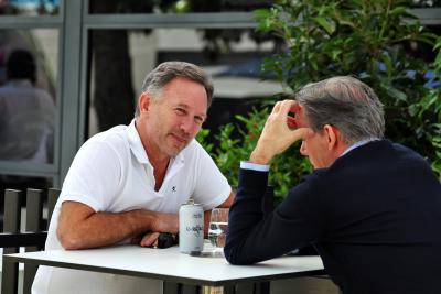 (L to R): Christian Horner (GBR) Red Bull Racing Team Principal with Raymond Vermeulen (NLD) Driver Manager. Formula 1