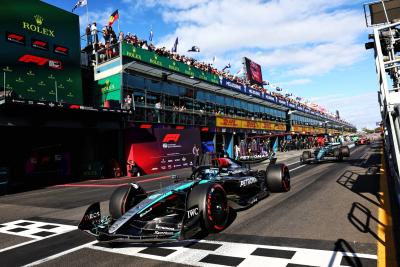 George Russell (GBR) Mercedes AMG F1 W15 leaves the pits. Formula 1 World Championship, Rd 3, Australian Grand Prix,