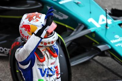 Yuki Tsunoda (JPN) RB celebrates in qualifying parc ferme. Formula 1 World Championship, Rd 4, Japanese Grand Prix,