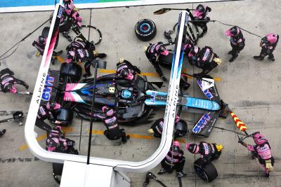 Pierre Gasly (FRA) Alpine F1 Team A524 makes a pit stop. Formula 1 World Championship, Rd 5, Chinese Grand Prix, Shanghai,