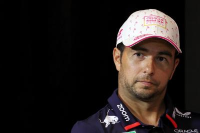 Sergio Perez (MEX) Red Bull Racing in the FIA Press Conference. Formula 1 World Championship, Rd 6, Miami Grand Prix,