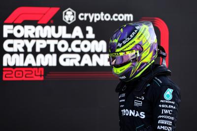 Lewis Hamilton (GBR) Mercedes AMG F1 in qualifying parc ferme. Formula 1 World Championship, Rd 6, Miami Grand Prix,