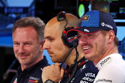 Gianpiero Lambiase (ITA) Red Bull Racing Engineer with Christian Horner (GBR) Red Bull Racing Team Principal and Max