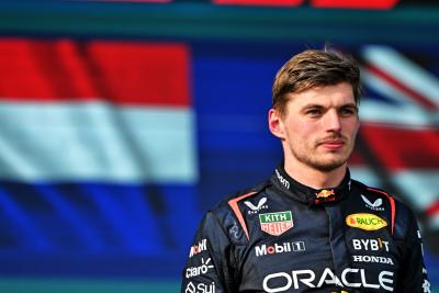 Second placed Max Verstappen (NLD) Red Bull Racing on the podium. Formula 1 World Championship, Rd 6, Miami Grand Prix,
