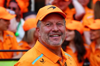 Zak Brown (USA) McLaren Executive Director celebrates with the team. Formula 1 World Championship, Rd 6, Miami Grand Prix,