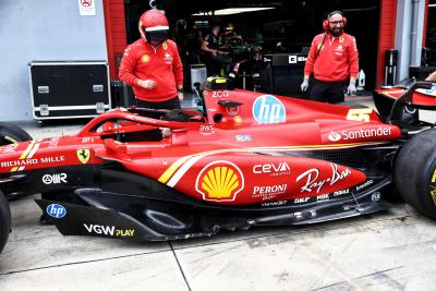 Ferrari SF-24 in the pits. Formula 1 World Championship, Rd 7, Emilia Romagna Grand Prix, Imola, Italy, Preparation