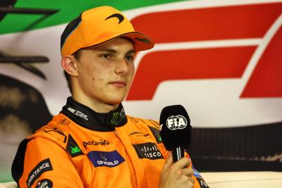 Oscar Piastri (AUS) McLaren, in the post qualifying FIA Press Conference. Formula 1 World Championship, Rd 7, Emilia