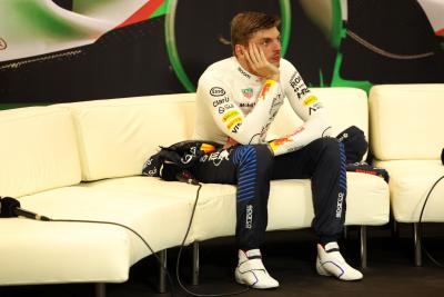 Max Verstappen (NLD) Red Bull Racing in the post race FIA Press Conference. Formula 1 World Championship, Rd 7, Emilia