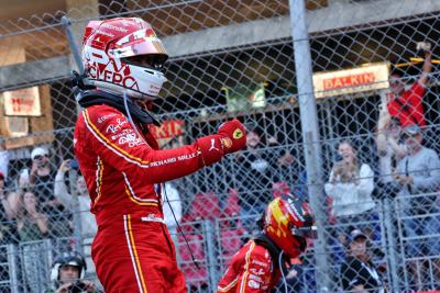 Race winner Charles Leclerc (MON) Ferrari celebrates in parc ferme. Formula 1 World Championship, Rd 8, Monaco Grand Prix,