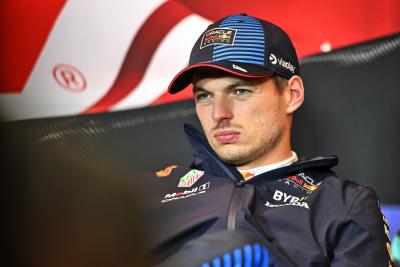 Max Verstappen (NLD) Red Bull Racing in the post race FIA Press Conference. Formula 1 World Championship, Rd 9, Canadian