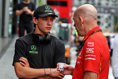 (L to R): Andrea Kimi Antonelli (ITA) Mercedes AMG F1 Junior Driver with Jock Clear (GBR) Ferrari Senior Performance