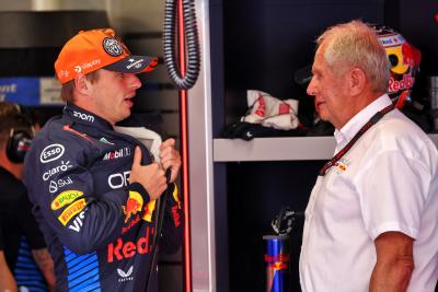 (L to R): Max Verstappen (NLD) Red Bull Racing with Dr Helmut Marko (AUT) Red Bull Motorsport Consultant. Formula 1 World