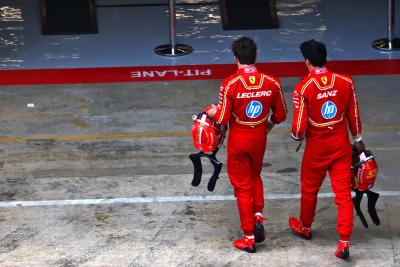 (L to R): Charles Leclerc (MON) Ferrari and Carlos Sainz Jr (ESP) Ferrari in parc ferme. Formula 1 World Championship, Rd