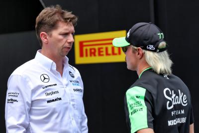 (L to R): James Vowles (GBR) Williams Racing Team Principal with Valtteri Bottas (FIN) Sauber. Formula 1 World