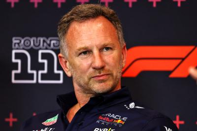 Christian Horner (GBR) Red Bull Racing Team Principal in the FIA Press Conference. Formula 1 World Championship, Rd 11,