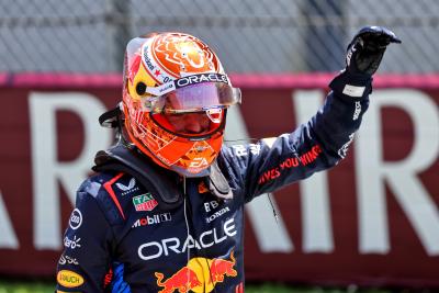 Race winner Max Verstappen (NLD) Red Bull Racing celebrates in Sprint parc ferme. Formula 1 World Championship, Rd 11,