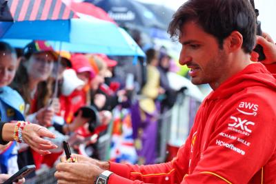 Carlos Sainz Jr (ESP) Ferrari with fans. Formula 1 World Championship, Rd 12, British Grand Prix, Silverstone, England,