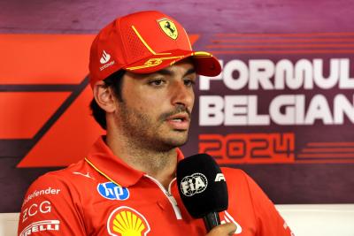 Carlos Sainz Jr (ESP) Ferrari in the FIA Press Conference. Formula 1 World Championship, Rd 14, Belgian Grand Prix, Spa