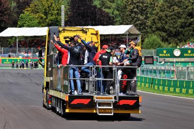 Esteban Ocon (FRA) Alpine F1 Team on the drivers' parade. Formula 1 World Championship, Rd 14, Belgian Grand Prix, Spa