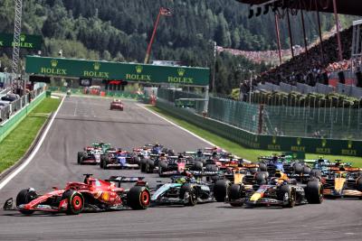 Charles Leclerc (MON) Ferrari SF-24 leads at the start of the race. Formula 1 World Championship, Rd 14, Belgian Grand