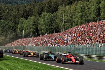 Charles Leclerc (MON) Ferrari SF-24 leads at the start of the race. Formula 1 World Championship, Rd 14, Belgian Grand