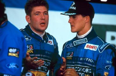 Michael Schumacher (DE), dengan rekan setimnya Jos Verstappen (NL), Mild Seven Benetton Ford. 1994 Formula One World
