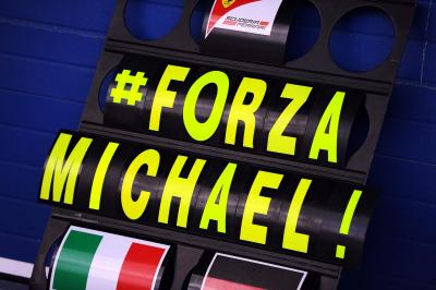 A Ferrari pit board showing support for Michael Schumacher (GER).29.01.2014. Formula One Testing, D