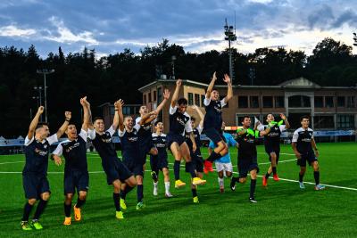 The winning team, MotoGP football match